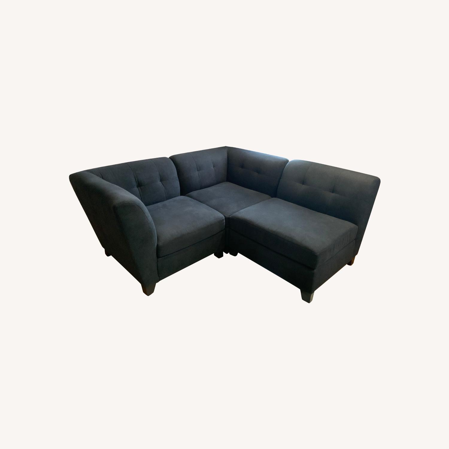Raymour & Flanigan Dark Grey 3-Piece Sectional Sofa - image-0