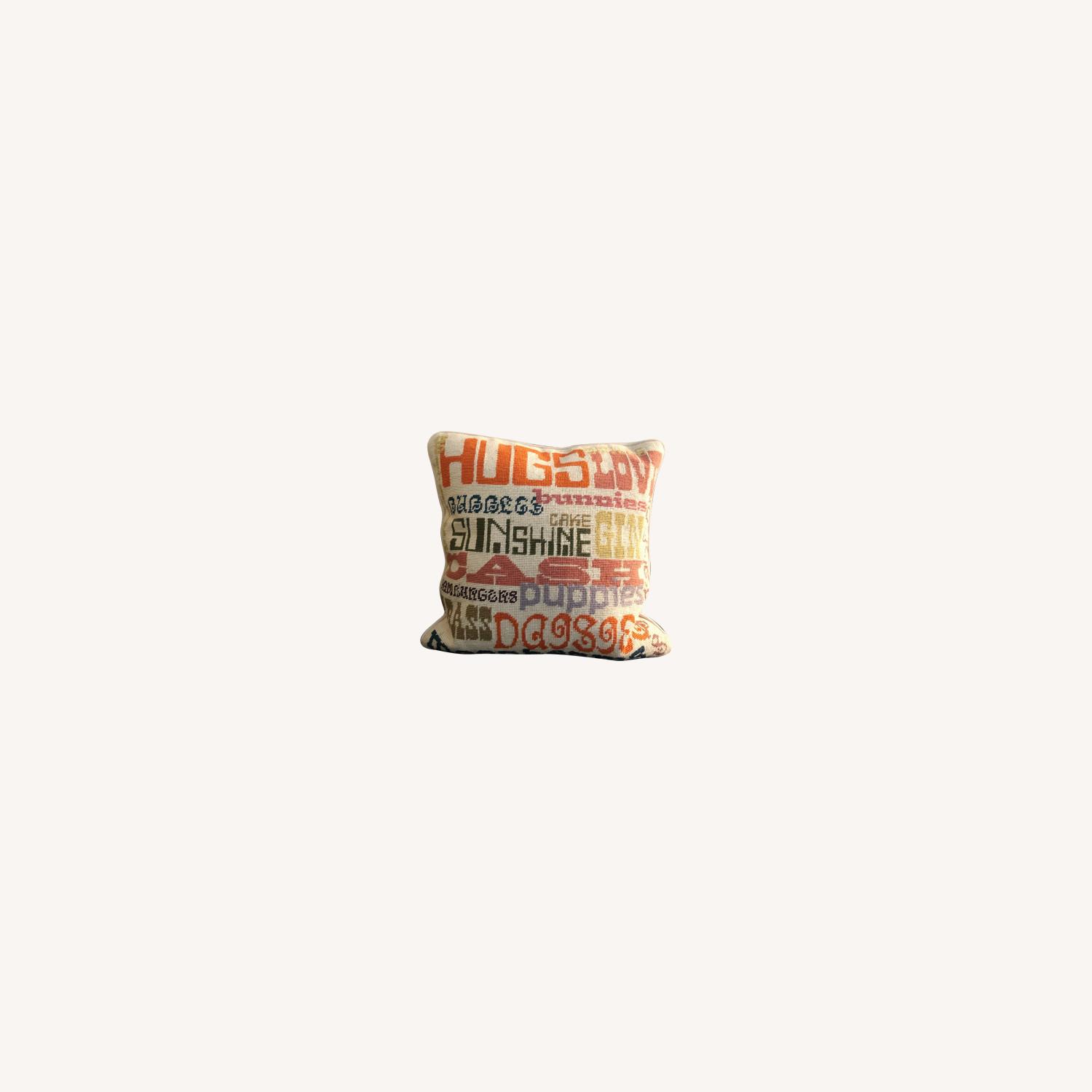 Jonathan Adler Hugs Love Needlepoint Pillow AptDeco