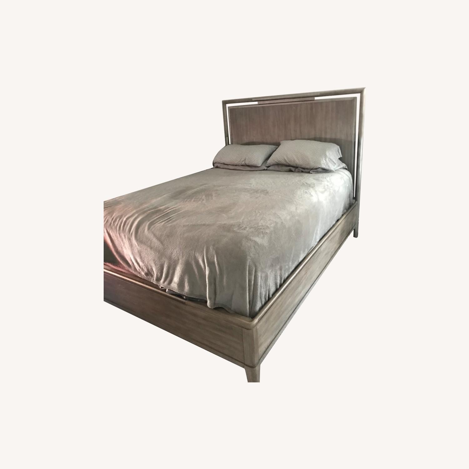 Raymour & Flanigan Wood Queen Size Headboard and Frame AptDeco