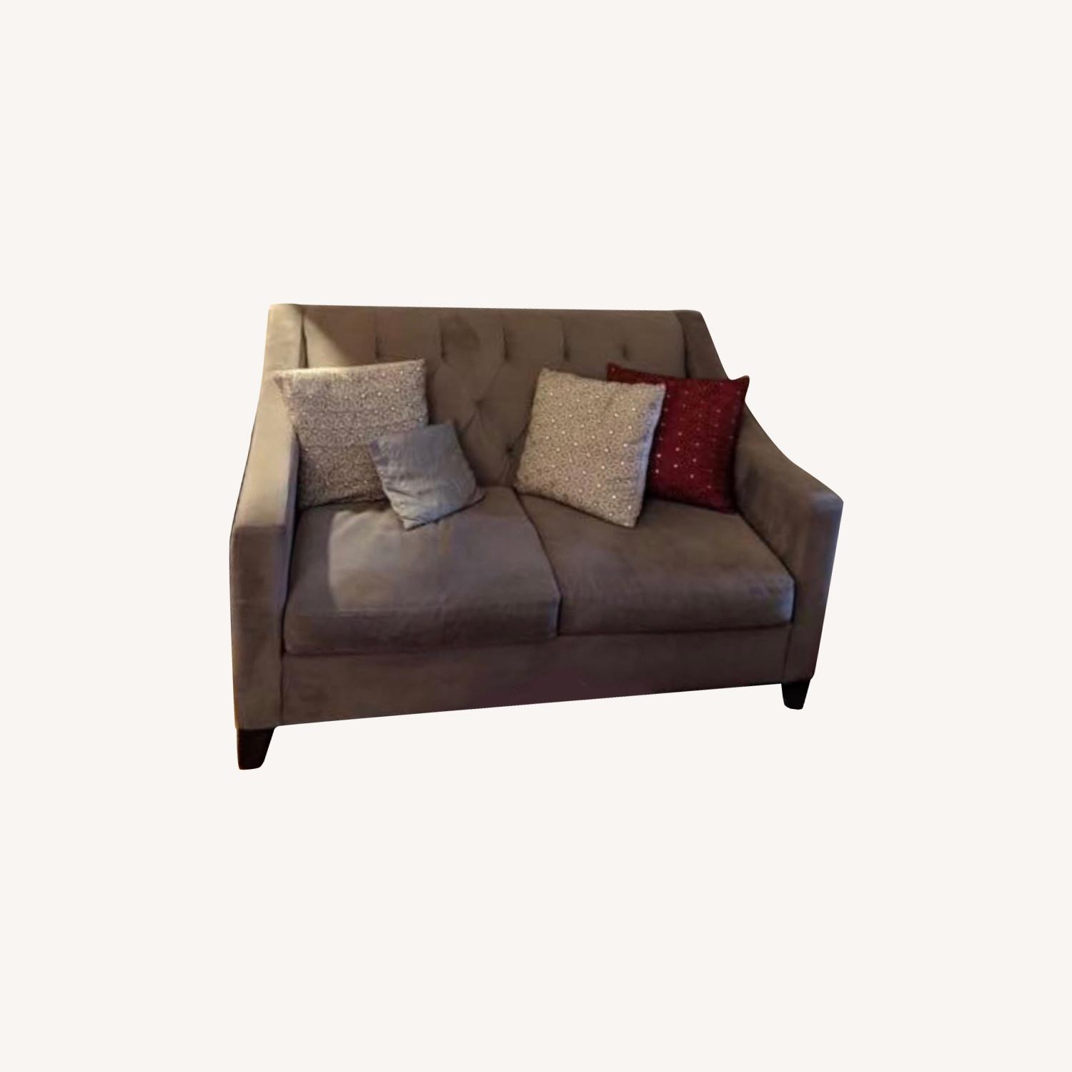 Macy's Velvet Tufted Couch AptDeco