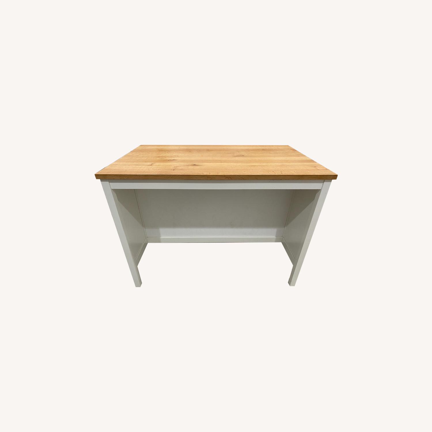 IKEA White and Wood Kitchen Island - image-0