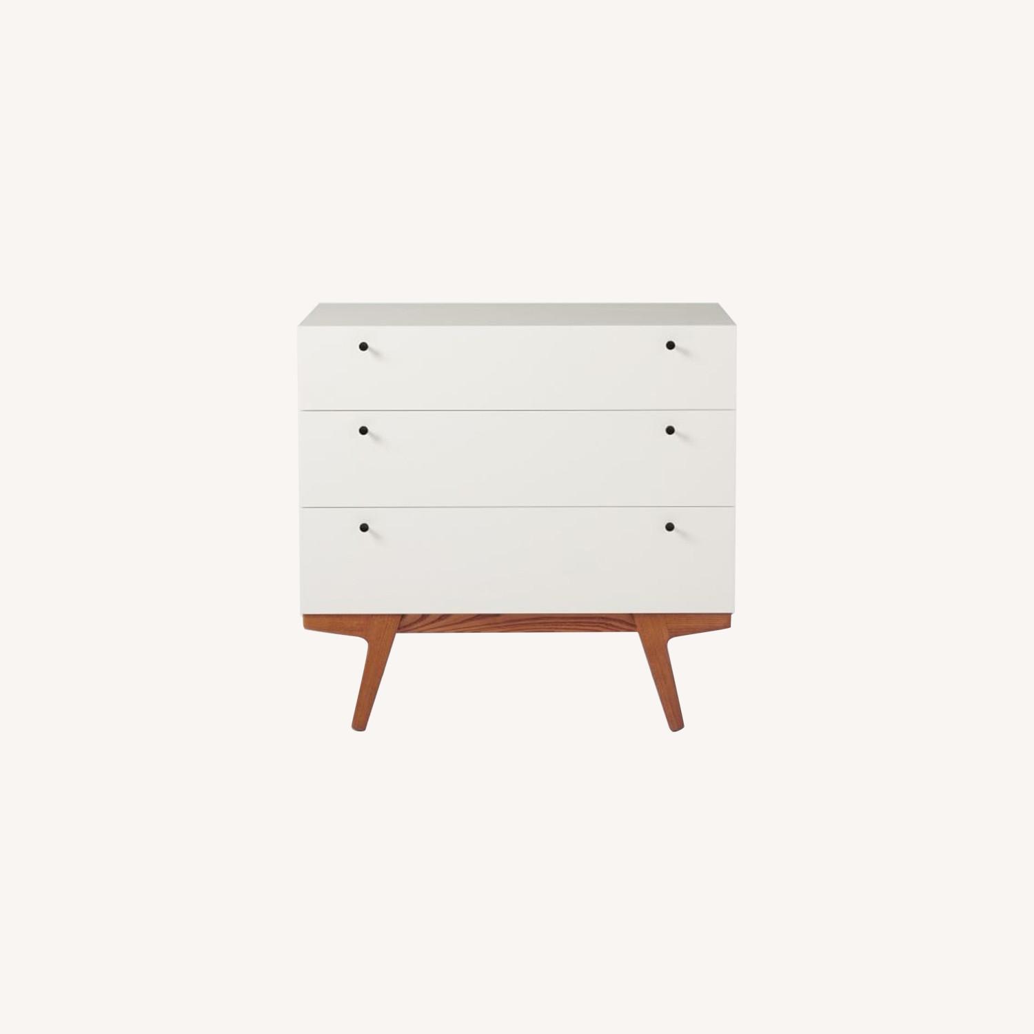 West Elm Modern 3Drawer Dresser, White Lacquer AptDeco