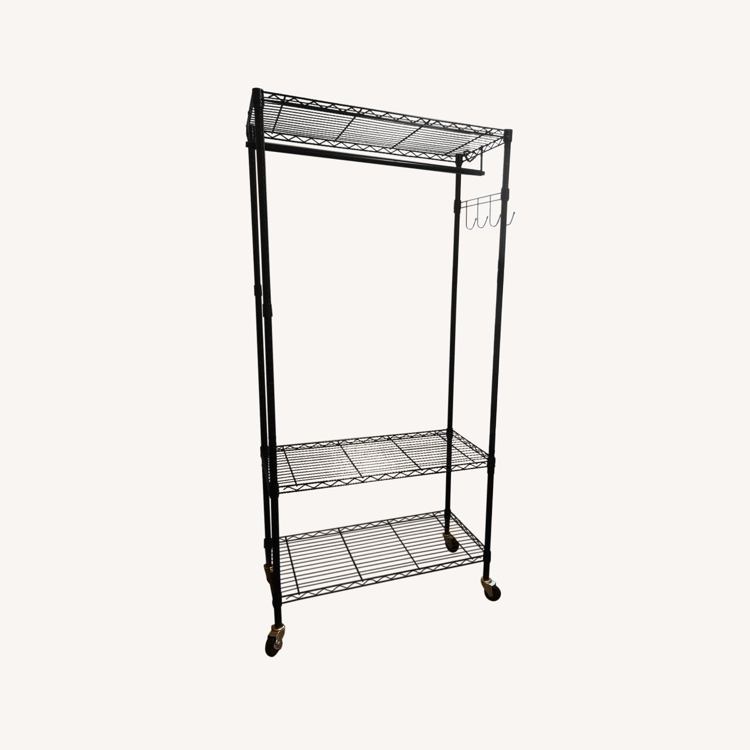 Rolling Garment Rack with Shelves AptDeco