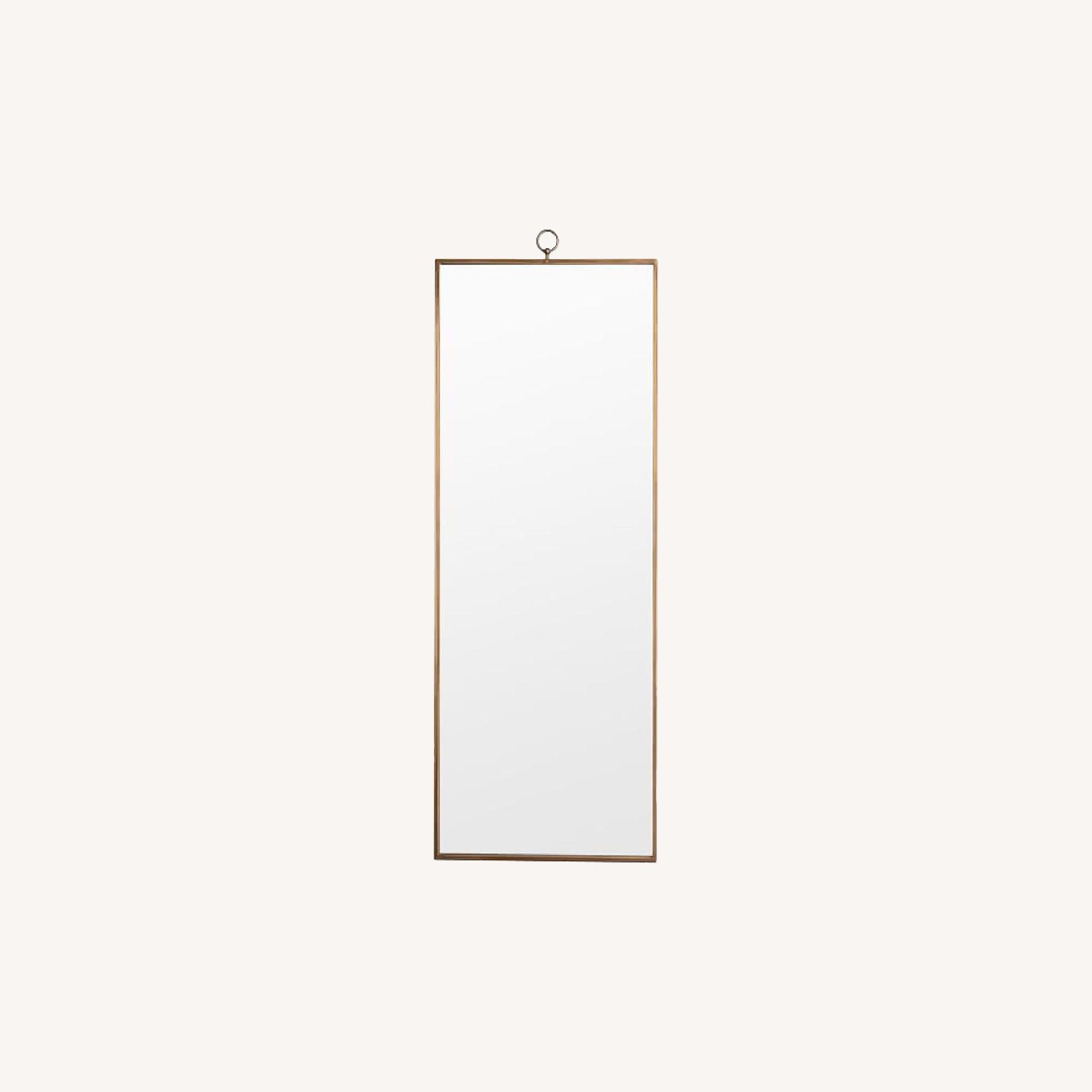 West Elm Metal Framed Antique Gold Floor Mirror AptDeco