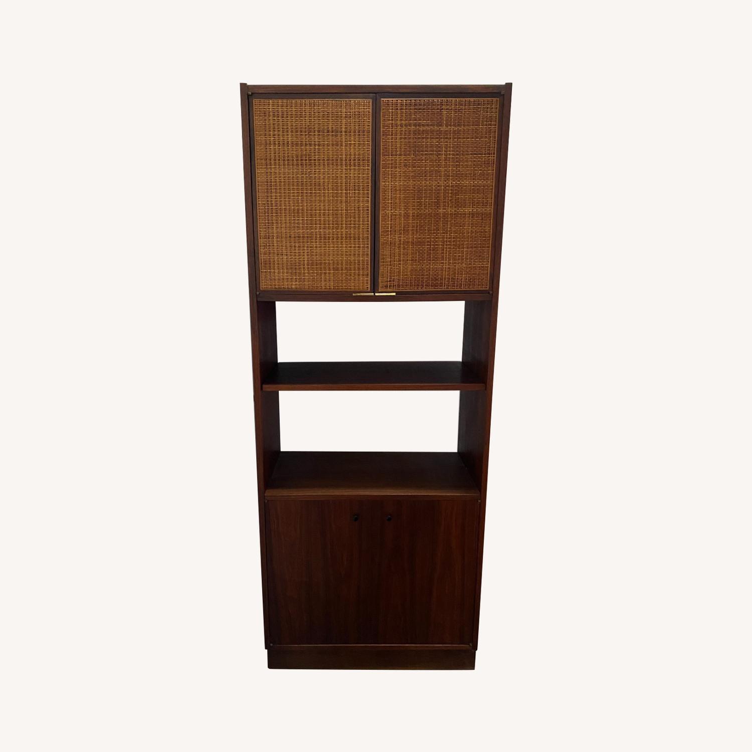 Midcentury Tall Media with Cane Doors AptDeco
