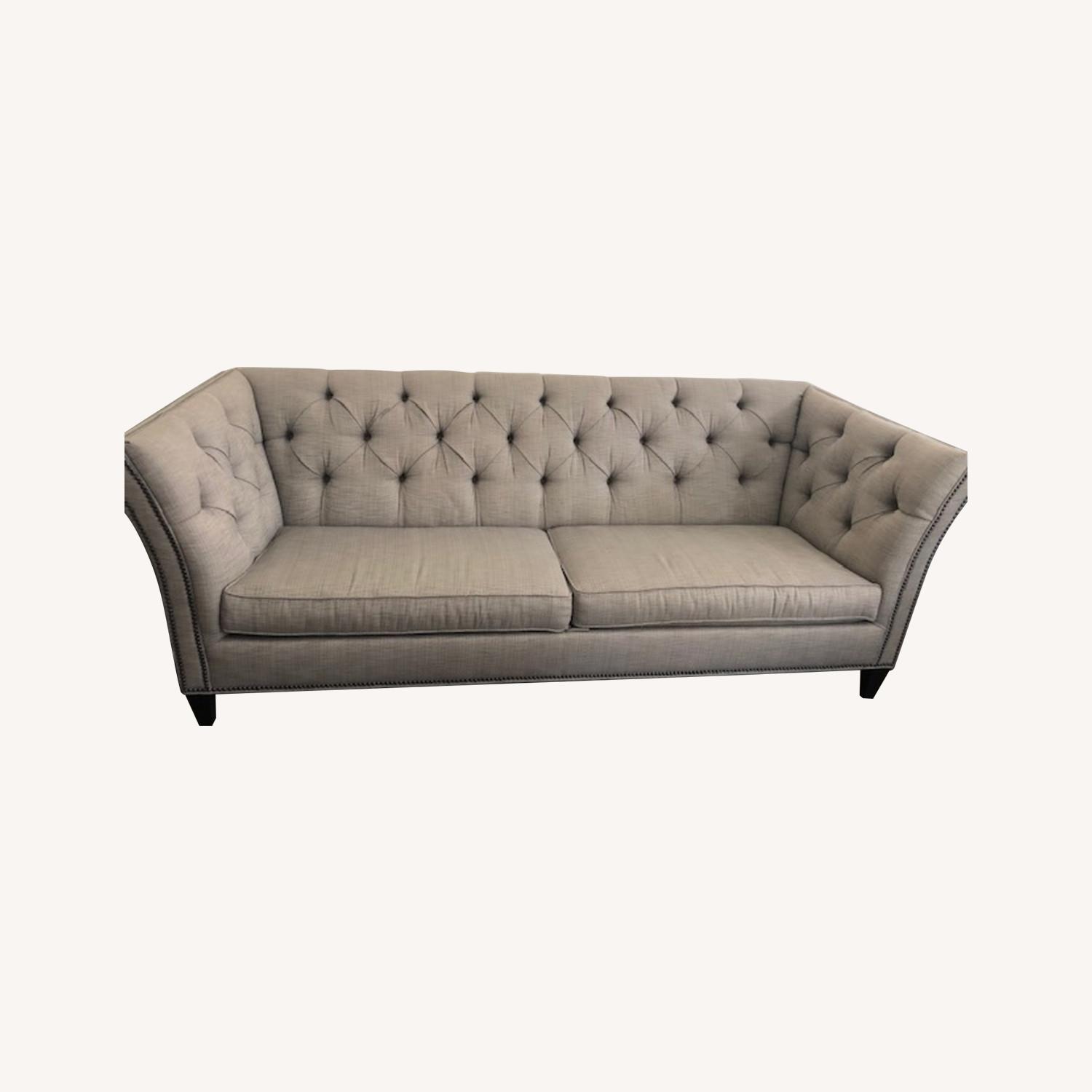 Ethan Allen Shelton Gray Sofa AptDeco
