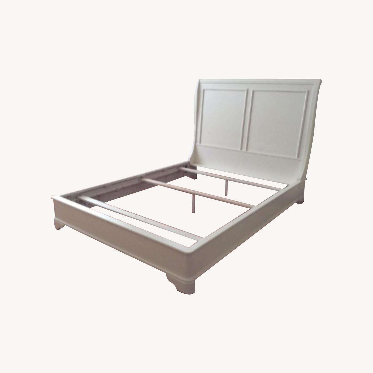 Macy's White Queen Sleigh Bed - image-0