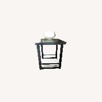 Crate & Barrel Glass and Metal End Table