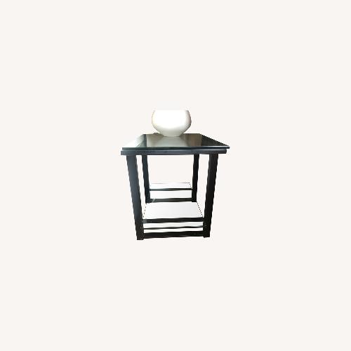 Used Crate & Barrel Glass and Metal End Table for sale on AptDeco