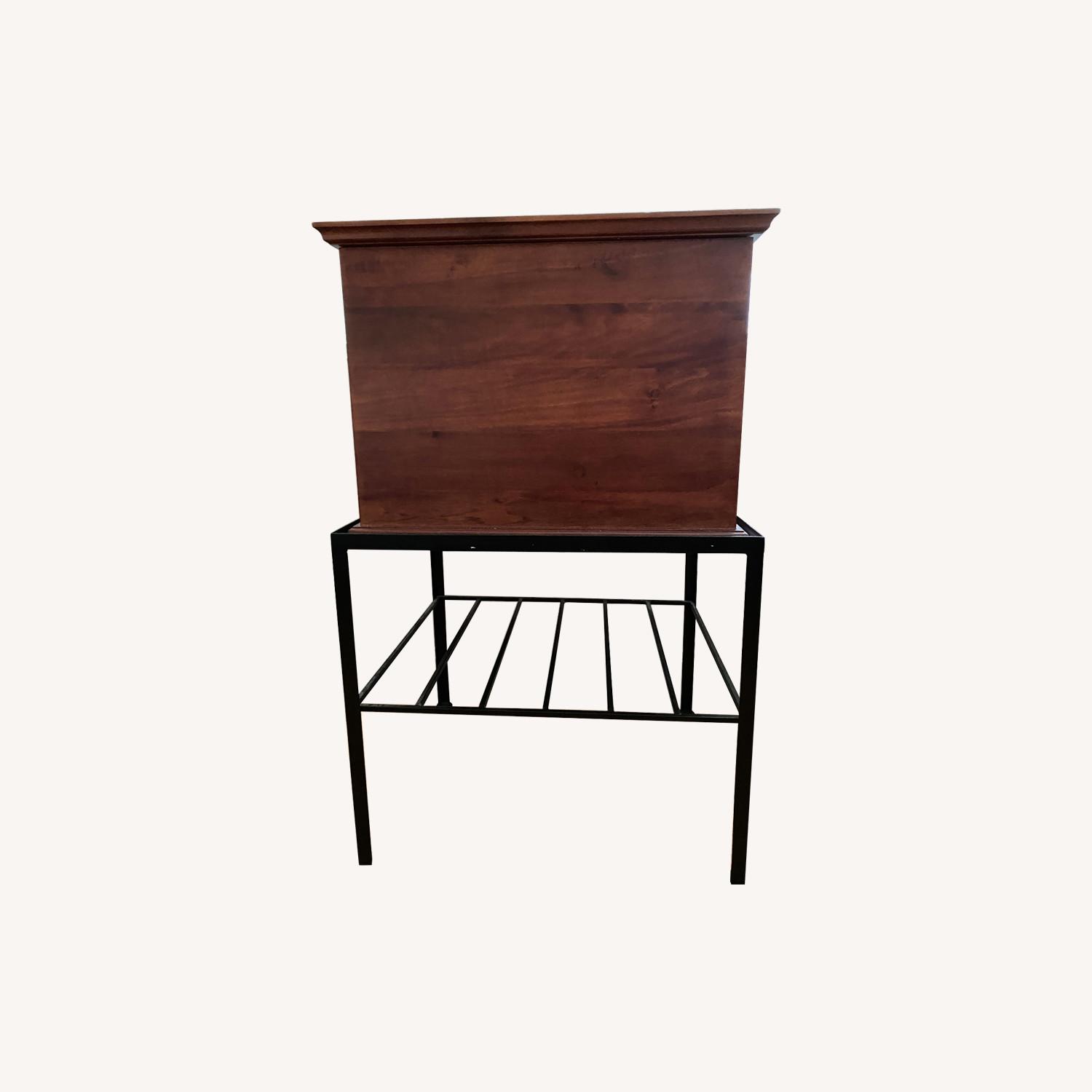 Pottery Barn Wooden File Box plus Stand - image-0