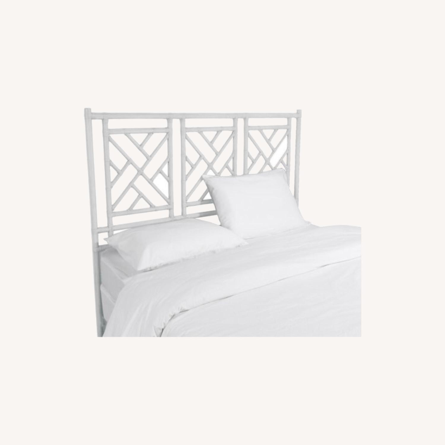 White Chippendale Headboard - image-0