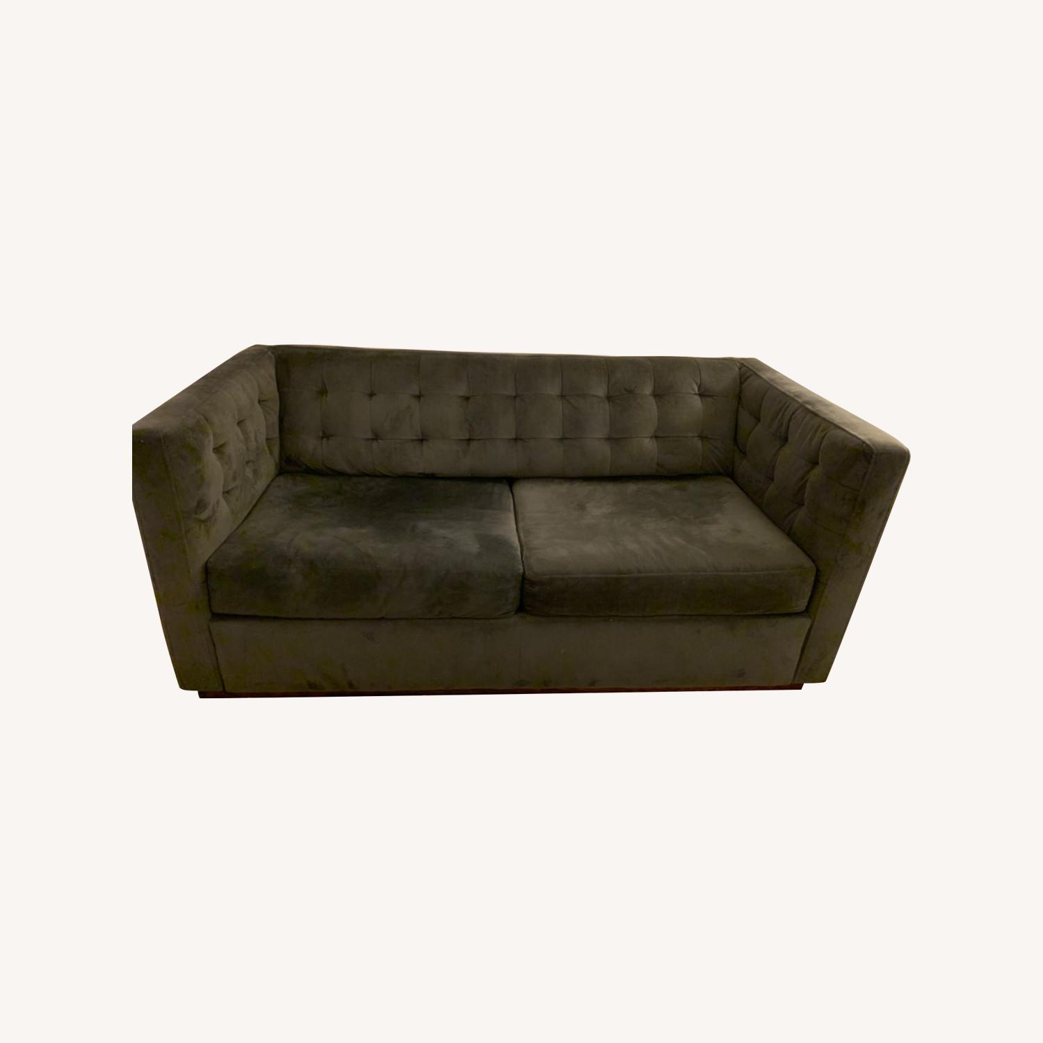West Elm Navy Velvet Sofa - image-0