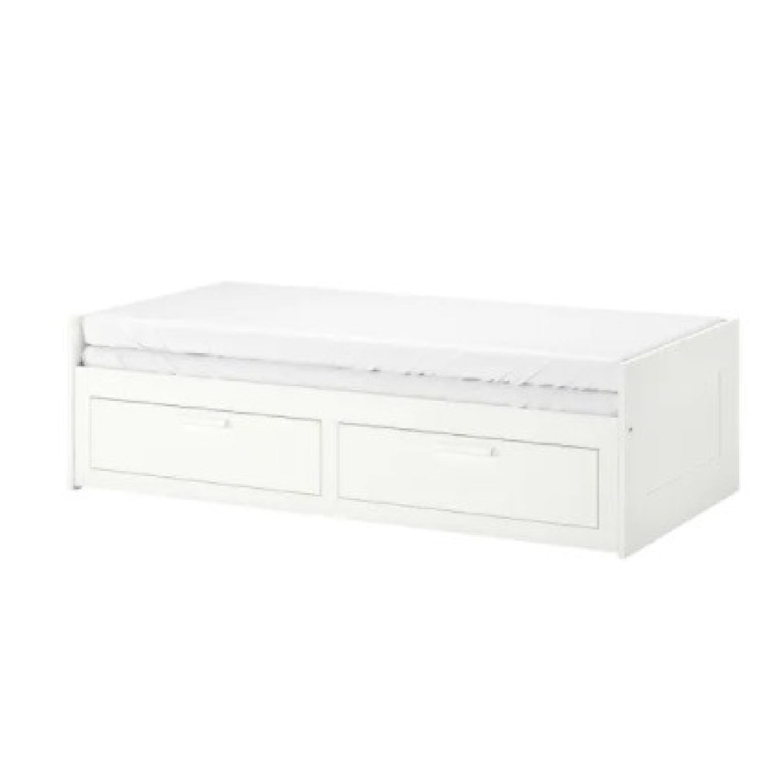 IKEA Daybed Frame with 2 Drawers, White, Twin - image-0
