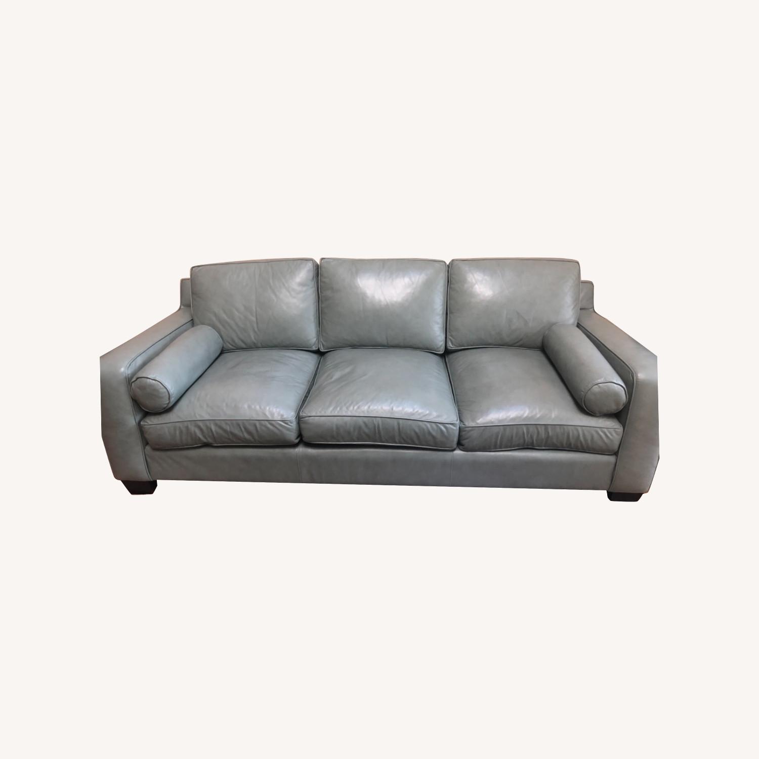 Leathercraft Furniture Blue Leather Sofa AptDeco