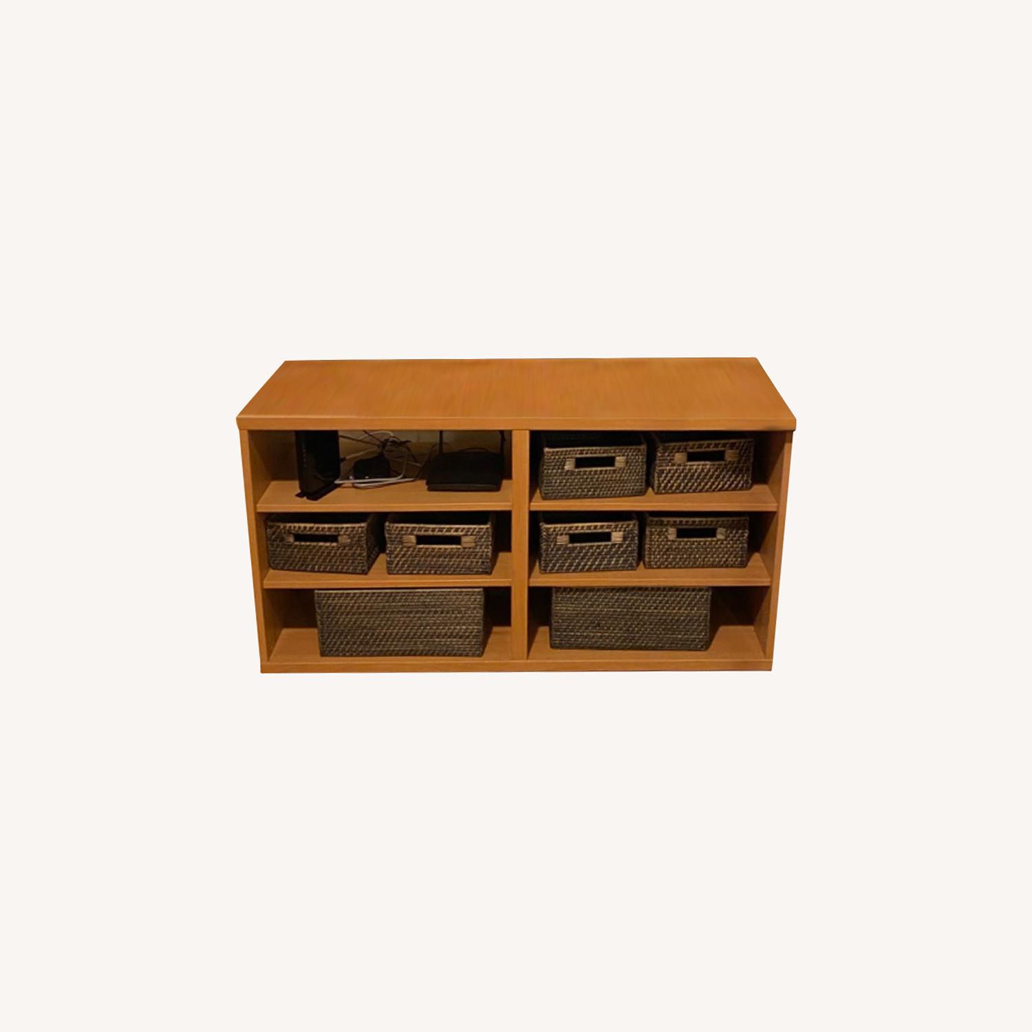 Container Store Rattan Storage Baskets - AptDeco