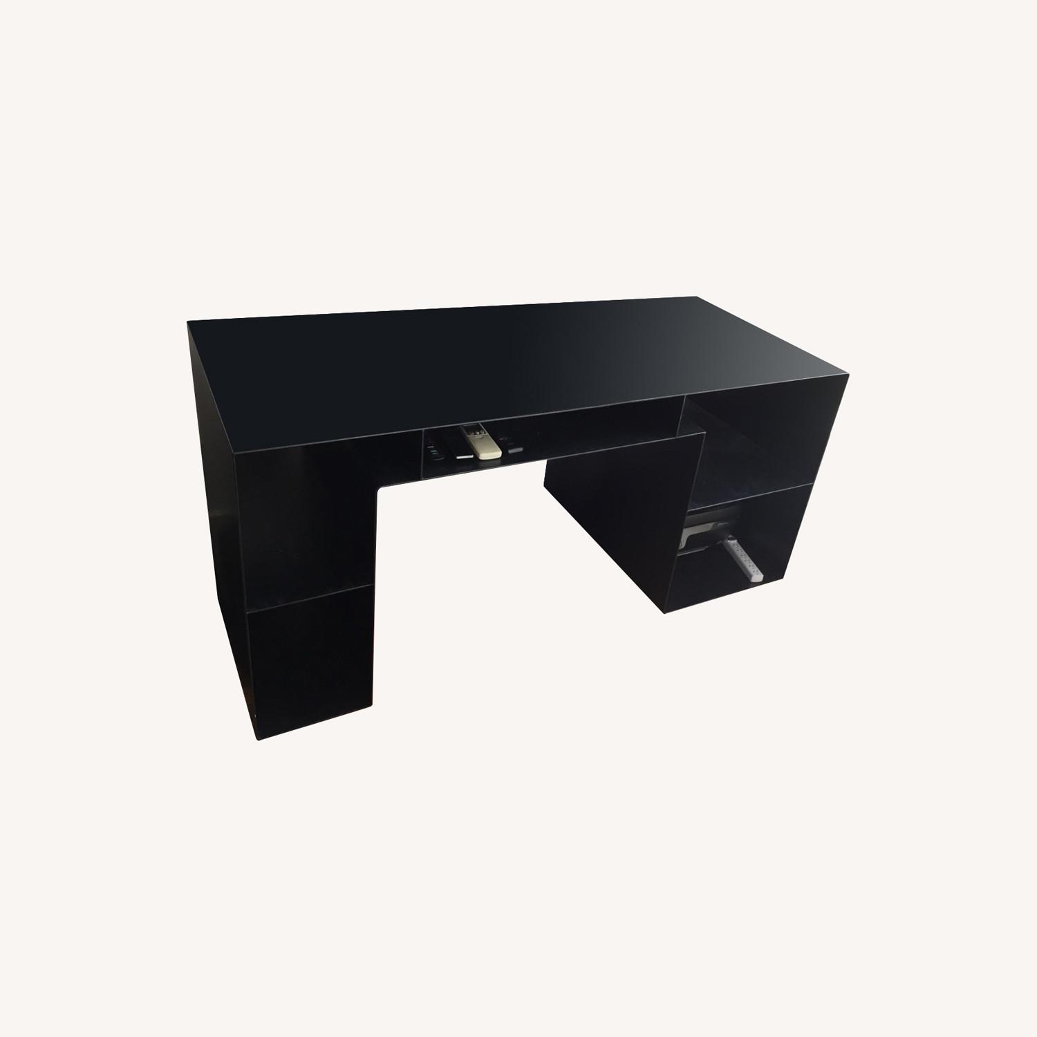 Black Metal Desk with Storage AptDeco