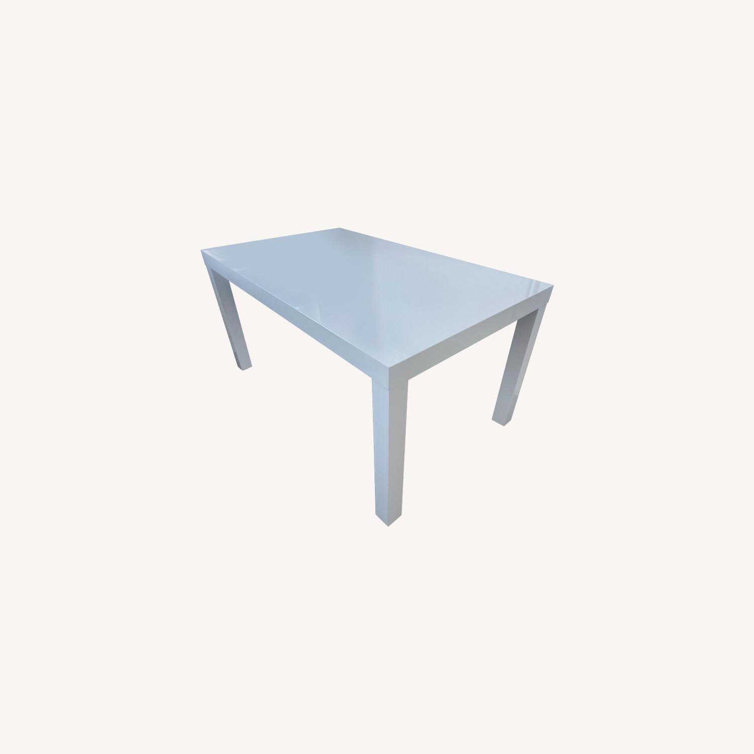 West Elm Parsons White Dining Table AptDeco