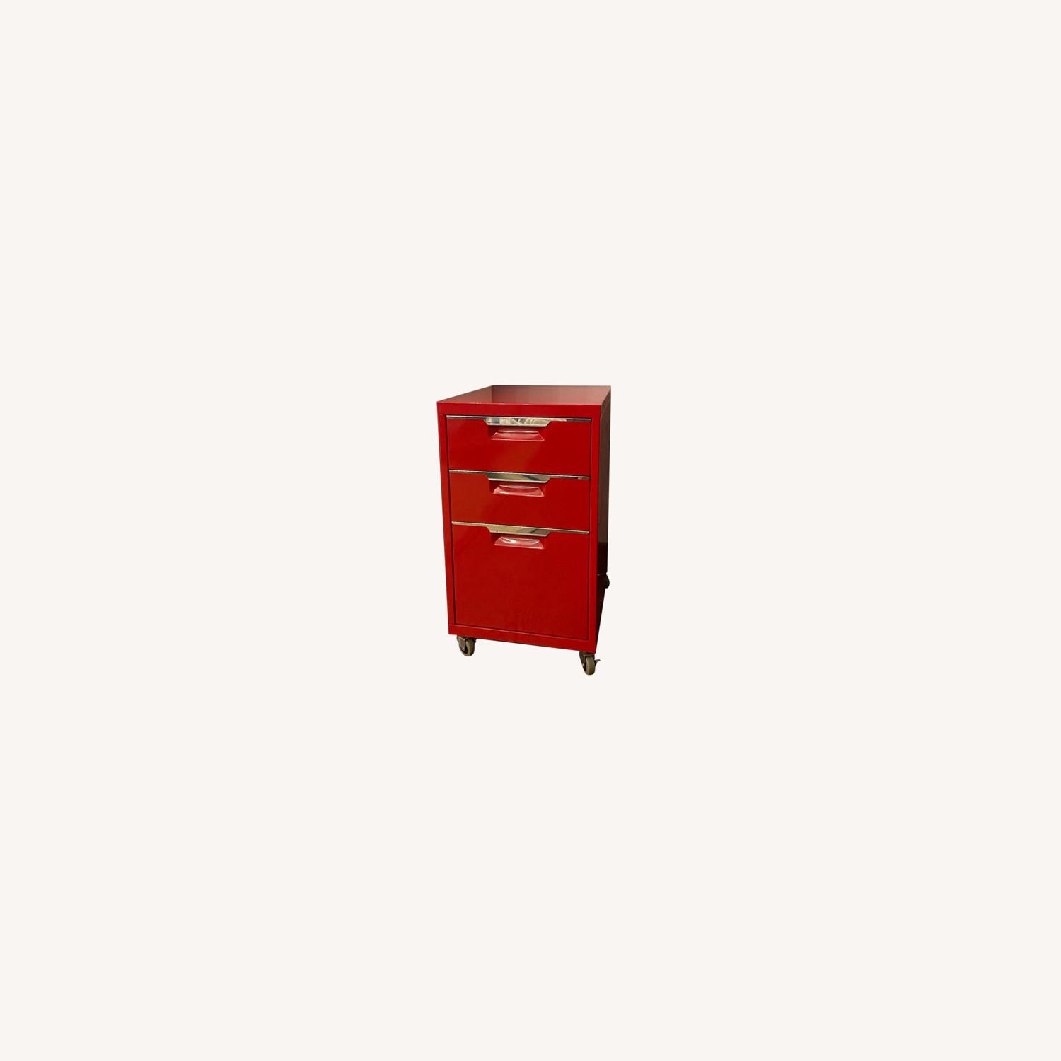 CB2 TPS Red 3 Drawer Filing Cabinet - image-0
