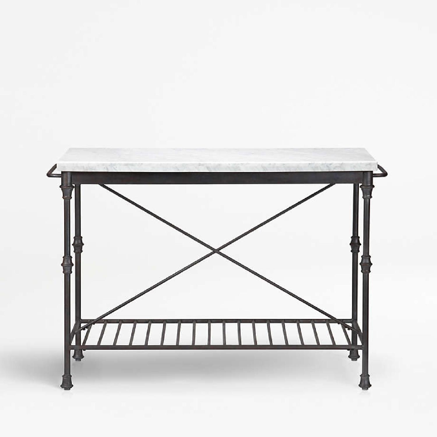 Crate & Barrel Marble Top French Kitchen Island - image-10