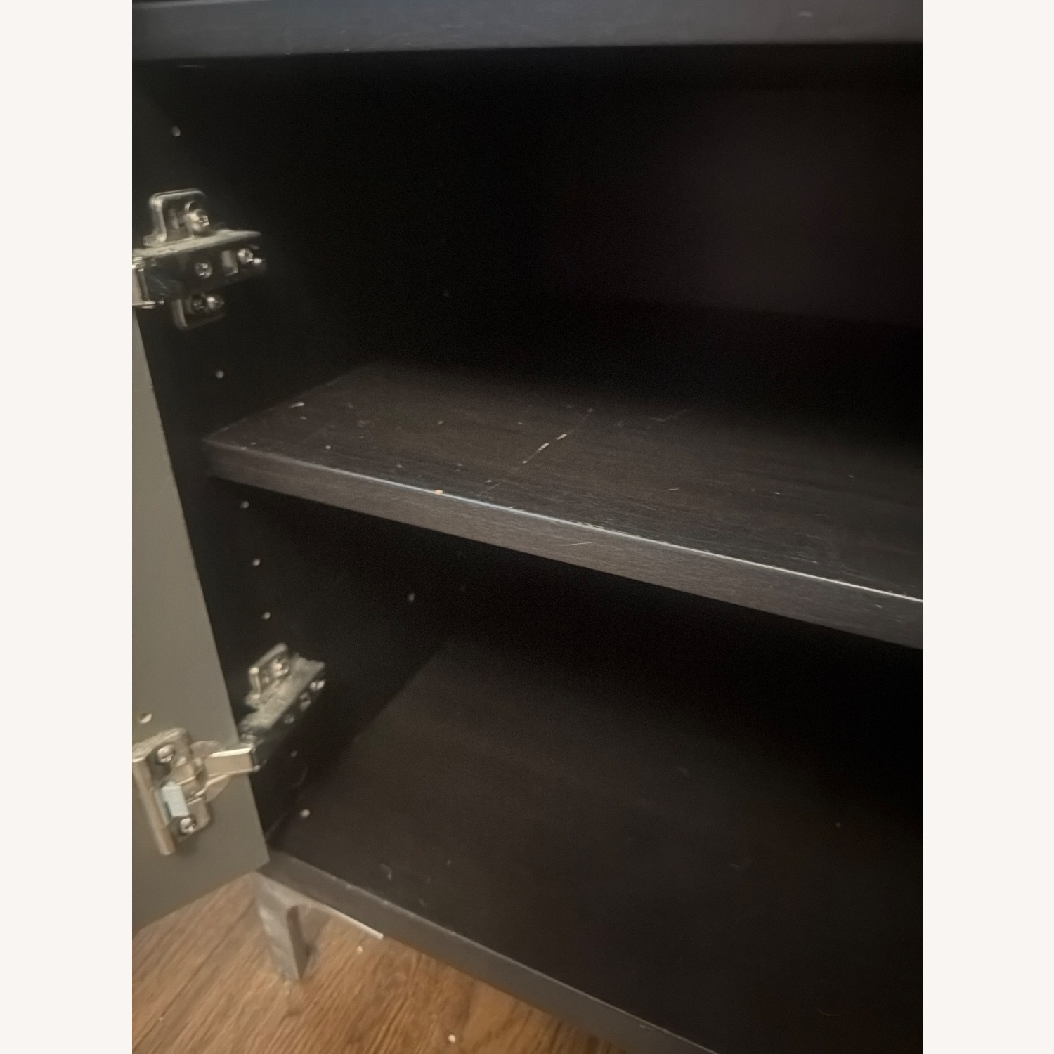 IKEA Besta TV Cabinet Grey Glossy Doors Nannarp Legs - image-18