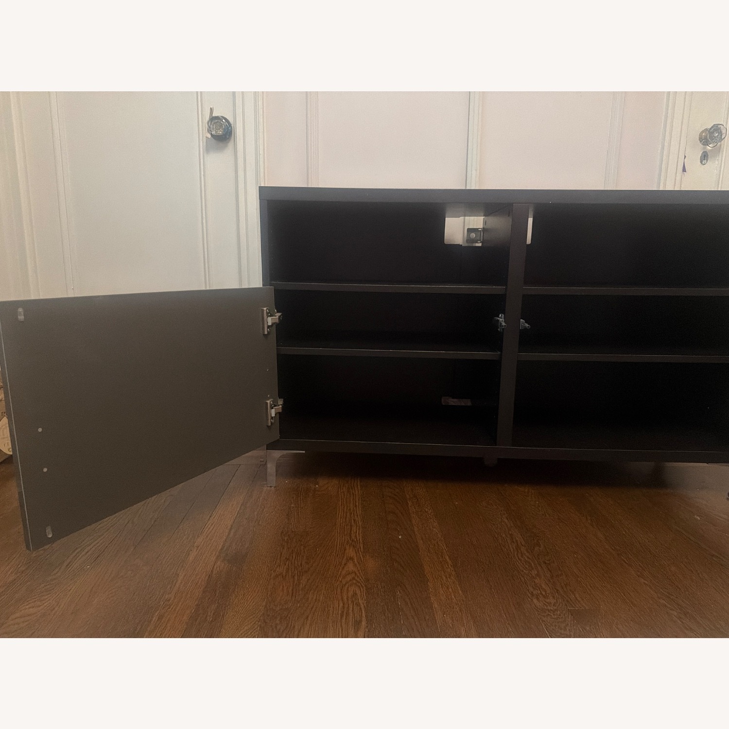 IKEA Besta TV Cabinet Grey Glossy Doors Nannarp Legs - image-15
