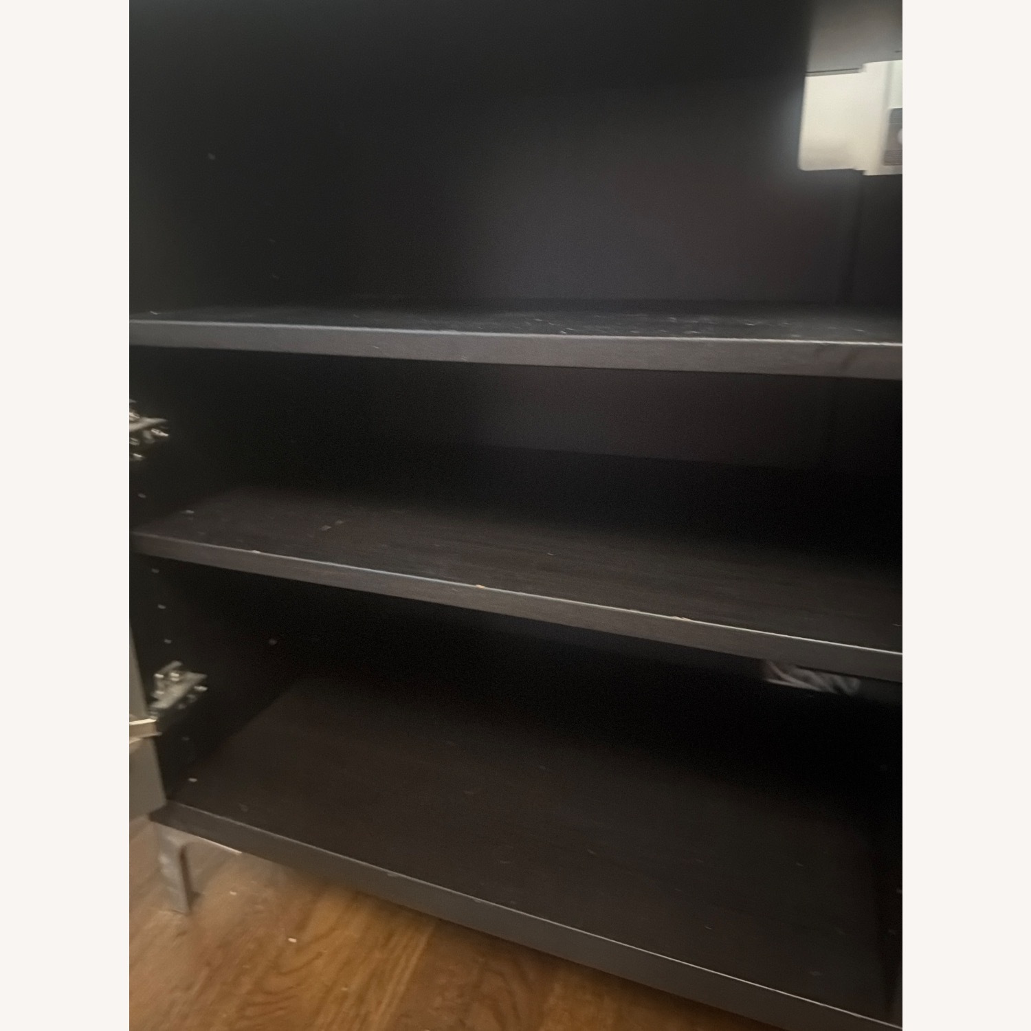 IKEA Besta TV Cabinet Grey Glossy Doors Nannarp Legs - image-22