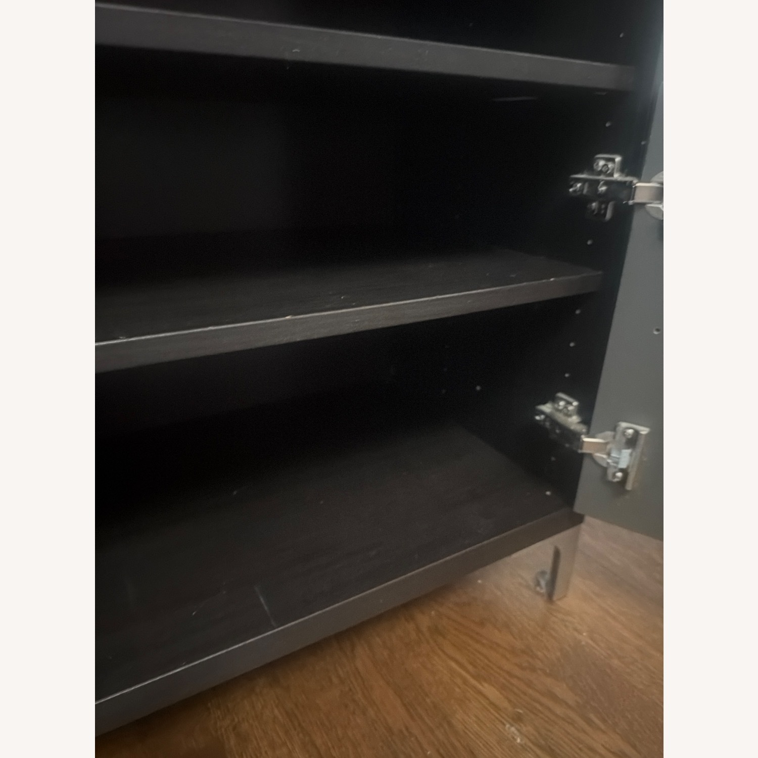 IKEA Besta TV Cabinet Grey Glossy Doors Nannarp Legs - image-21