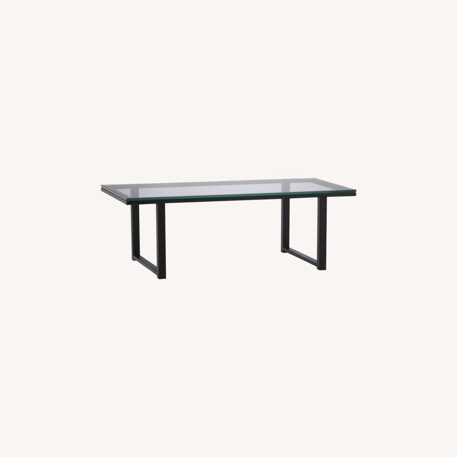 Crate & Barrel Mix Coffee Table Glass and Iron - image-0