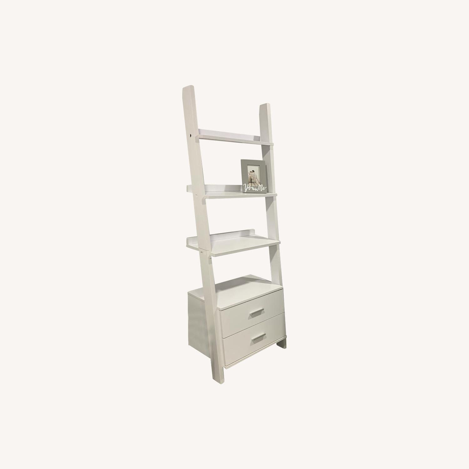 White Ladder Bookcase AptDeco