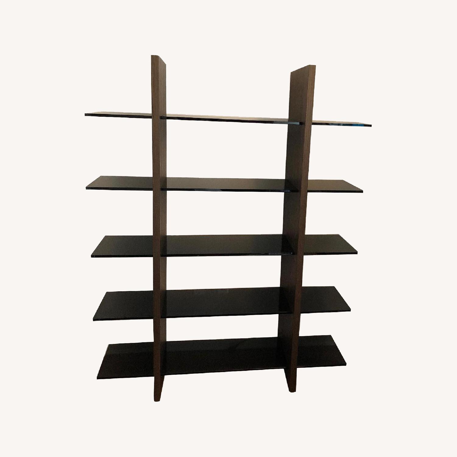 Modern Glass 5 Shelf Bookcase - image-0