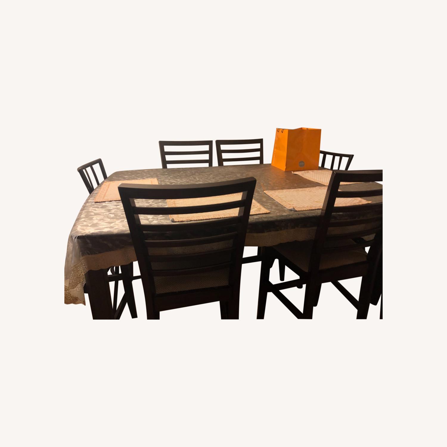 Tall Dining Table with Leaf and 6 Chairs - AptDeco
