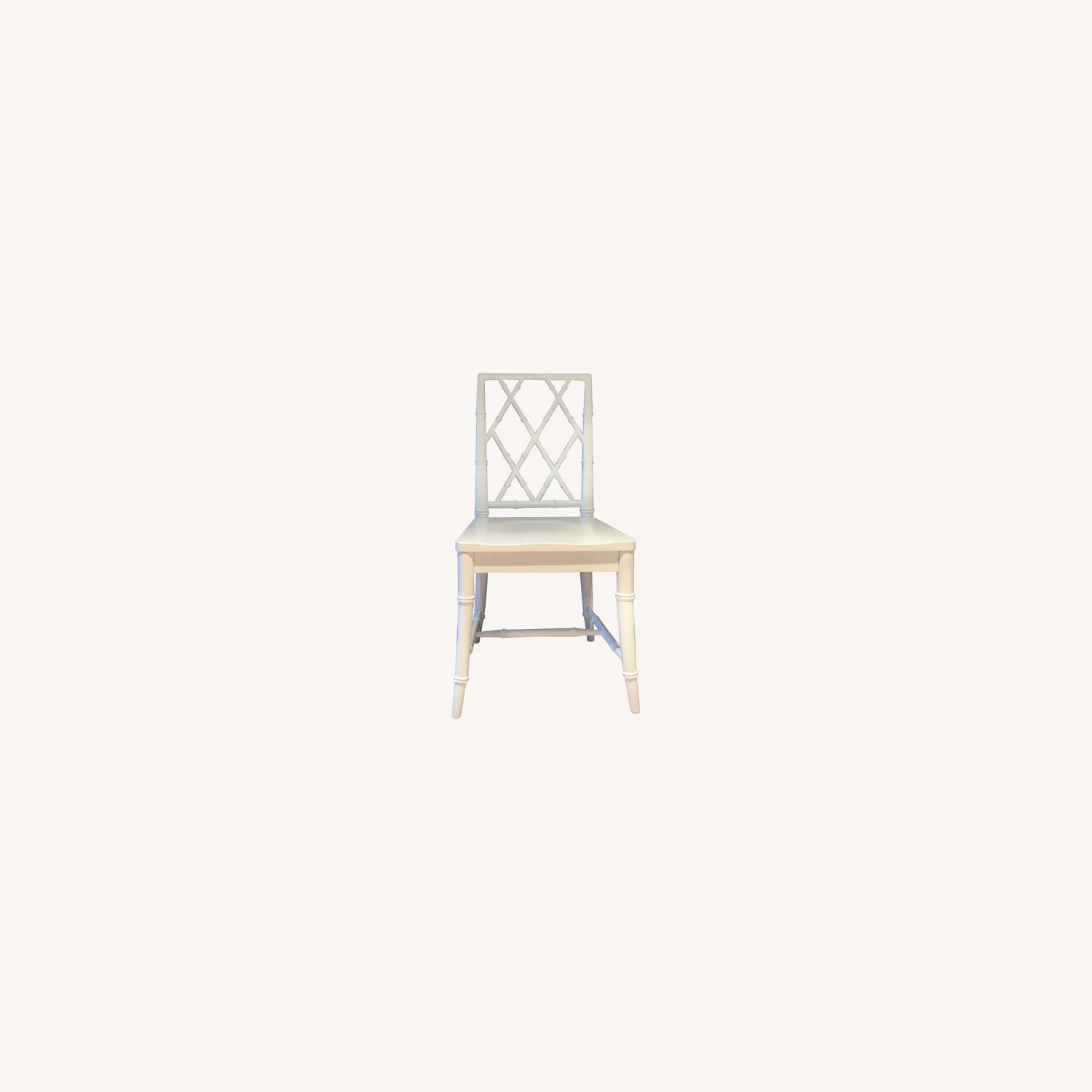 White Faux Bamboo Dining Chairs AptDeco