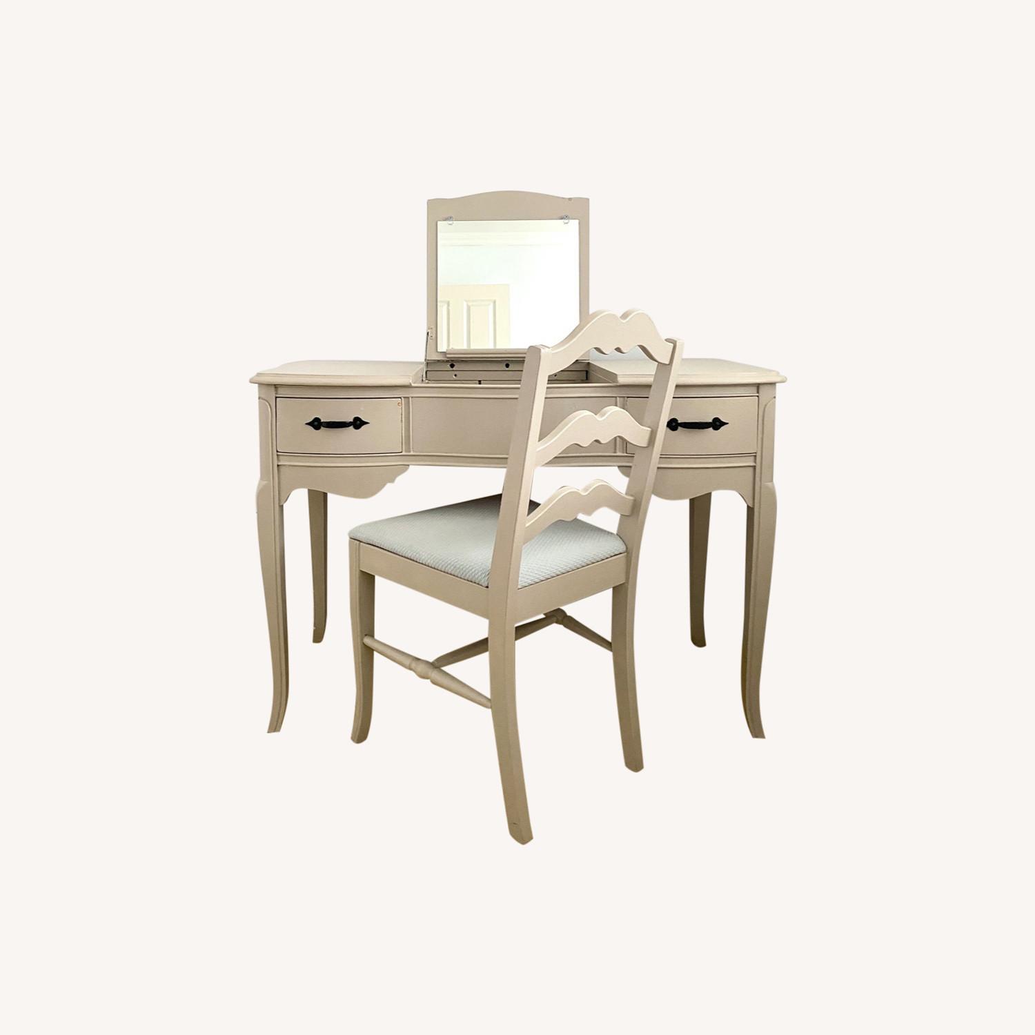 Desk and Makeup Vanity - image-0