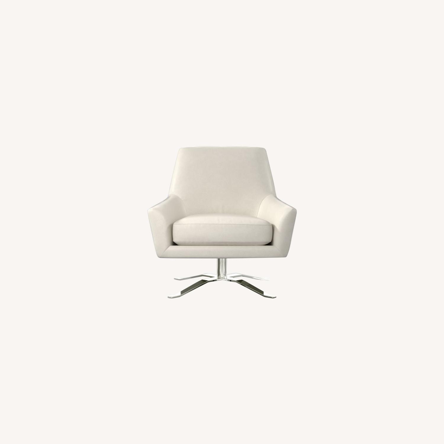 West Elm Lucas Leather Swivel Base Chair AptDeco