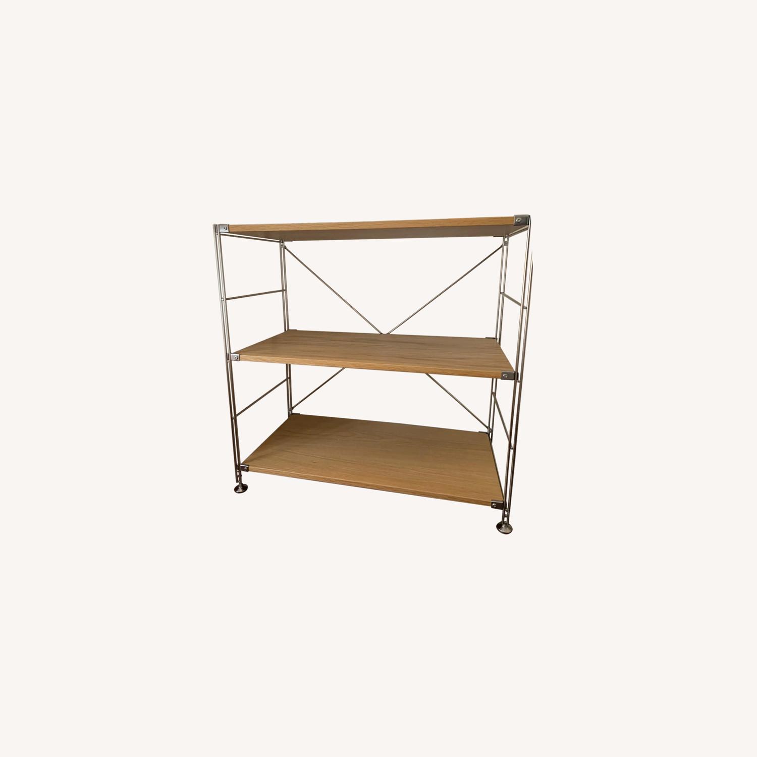MUJI Stainless Steel Oak Shelf Unit AptDeco