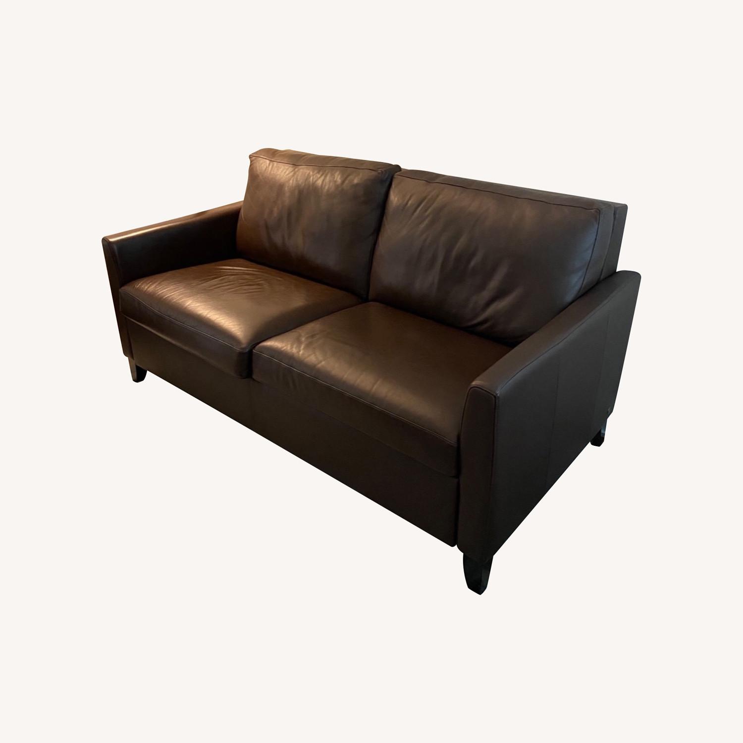 American Leather Queen Sleeper Sofa plus Ottoman AptDeco