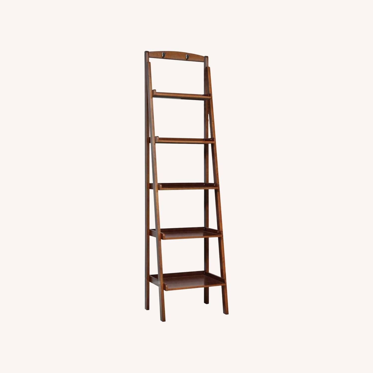 Ladder Style Bookcase In Cherry Finish AptDeco