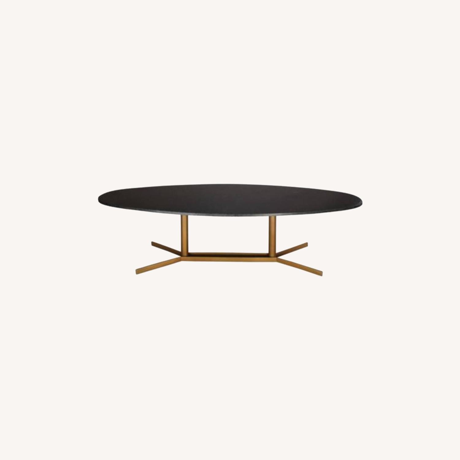 Black Marble Oval Coffee Table AptDeco