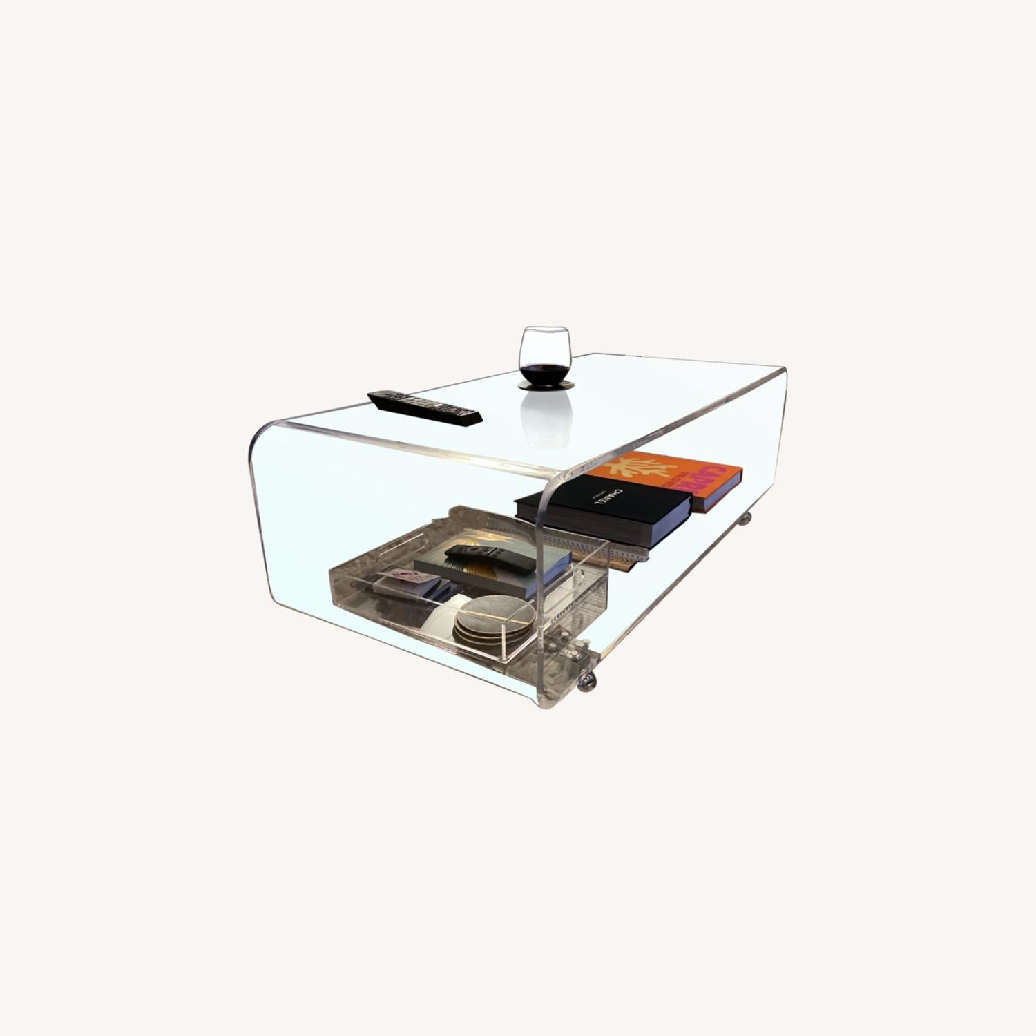 CB2 Lucite Coffee Console Table - image-0