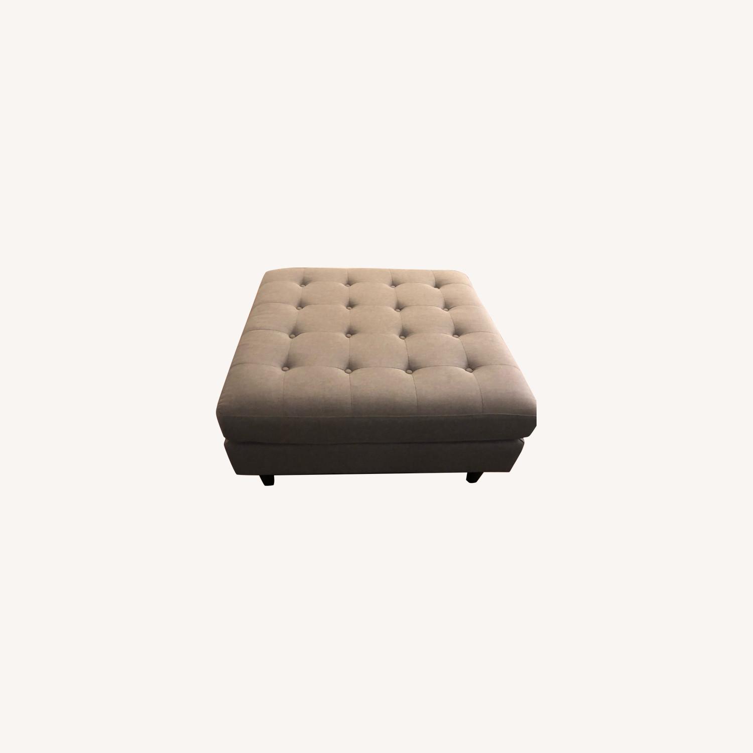 Wayfair Modern Light Grey Square Ottoman - image-0