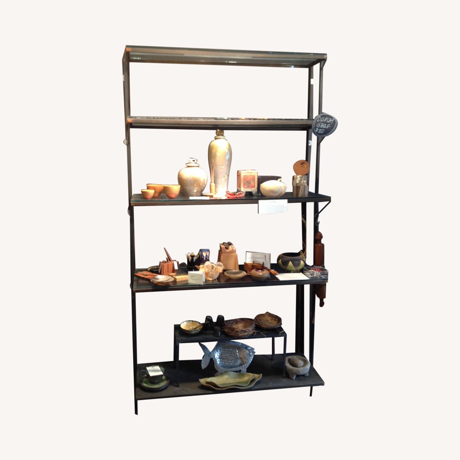 Custom Made Steel and Glass Shelf Units AptDeco