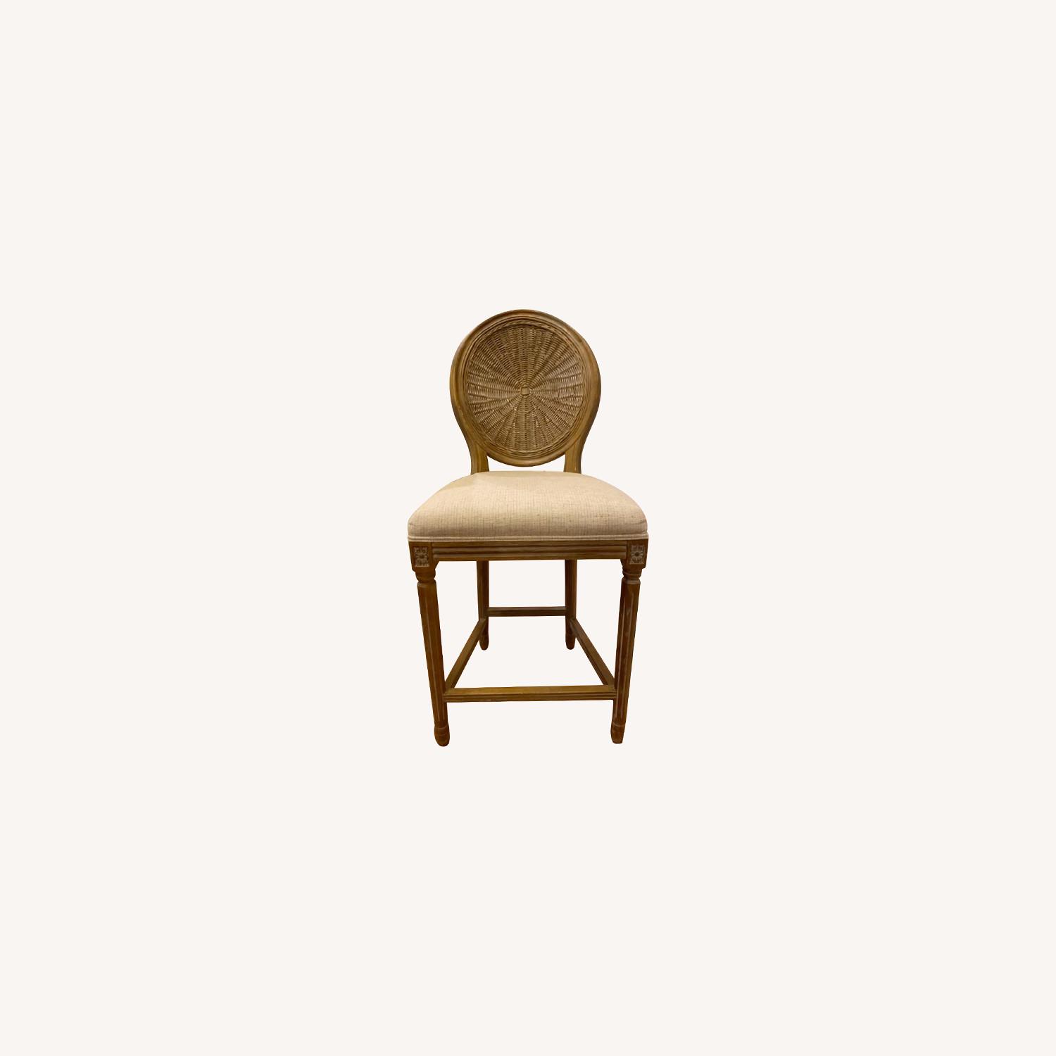 World Market Upholstered Counter Stool Cane Back - image-0