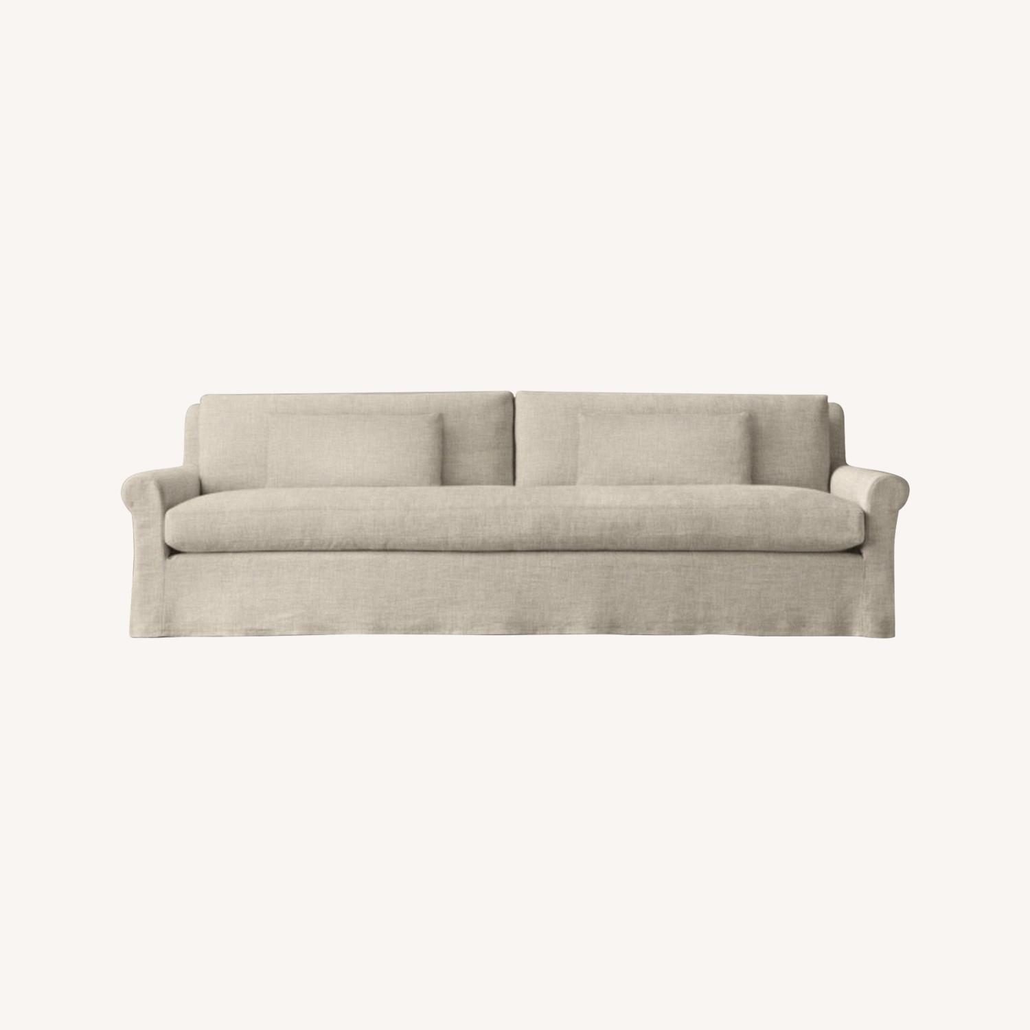 Restoration Hardware Belgian Linen Sofa Sand AptDeco