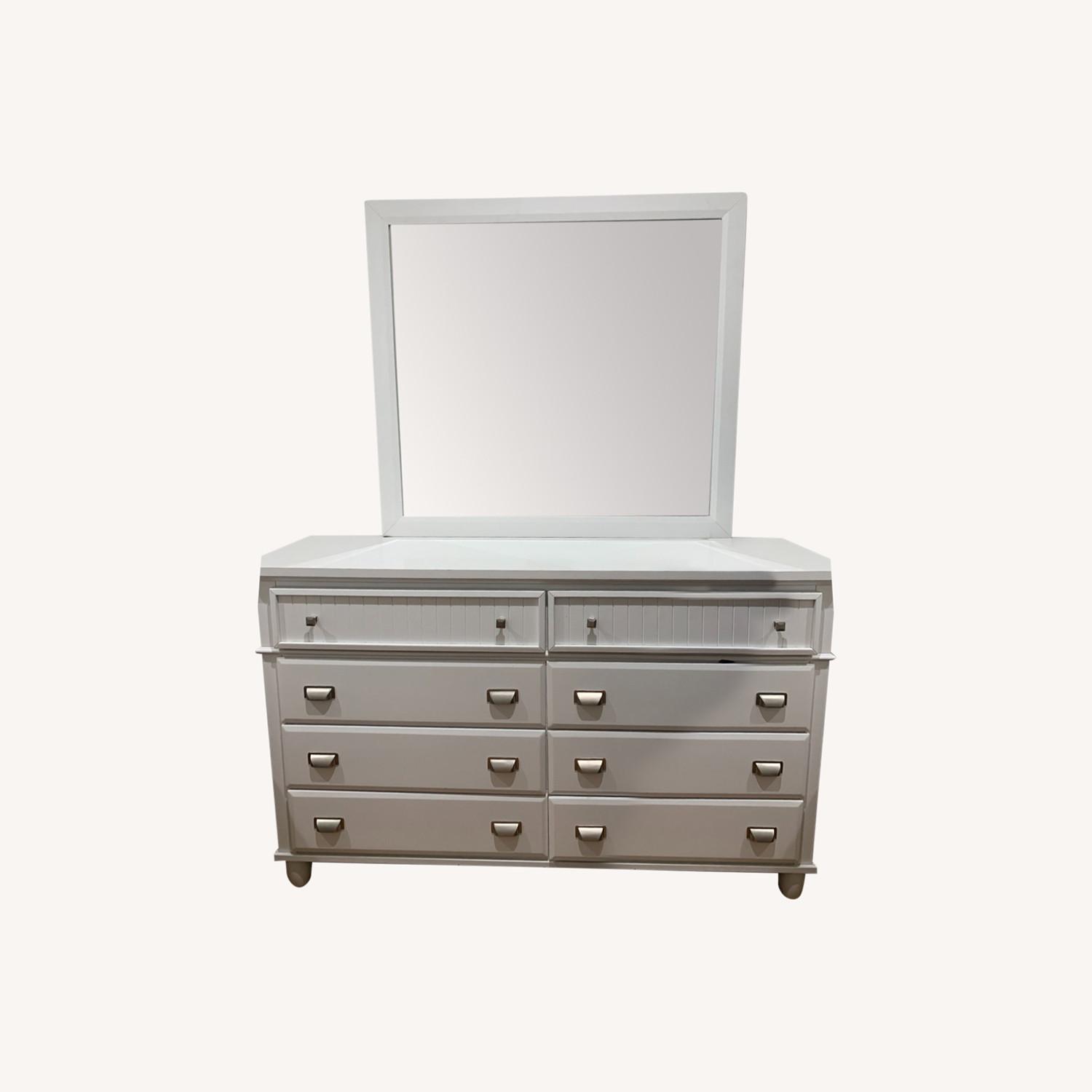 Bob's Discount Furniture Spencer White Dresser & Mirror AptDeco
