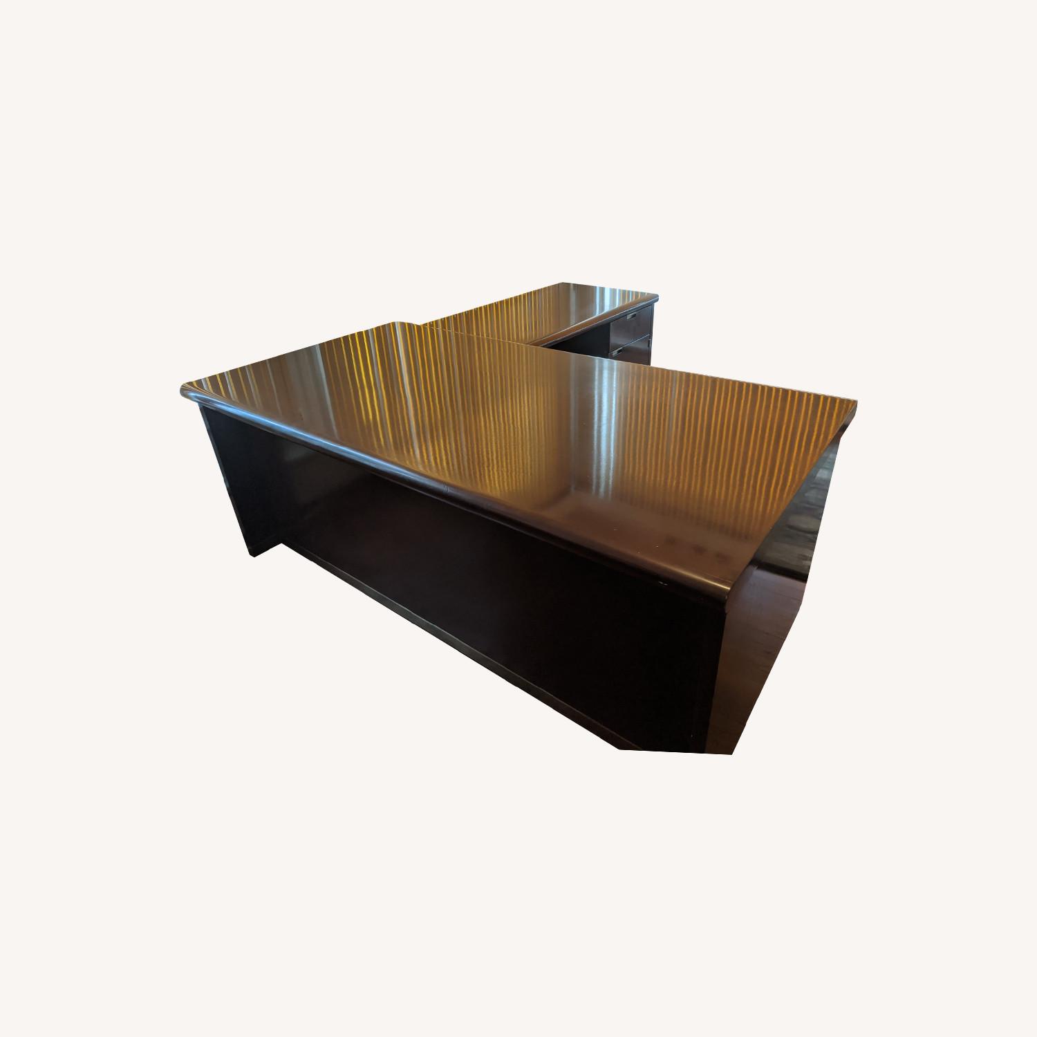 Solid Mahogany Executive Desk - image-0