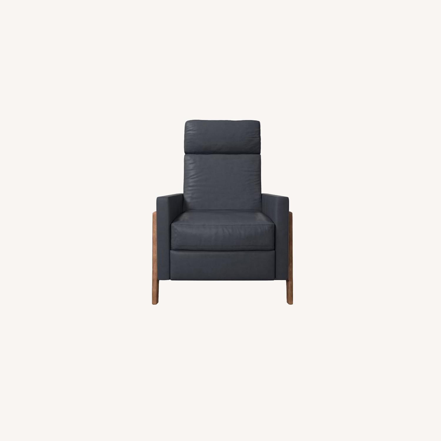 West Elm Spencer Wood-Framed Leather Recliner - image-0