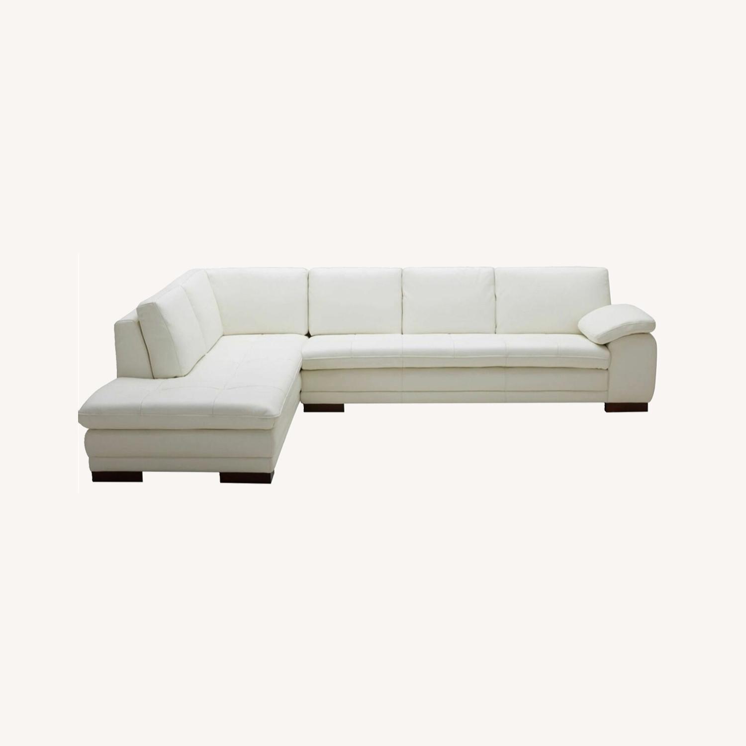 Modern Sectional Sofa In White Italian Leather AptDeco