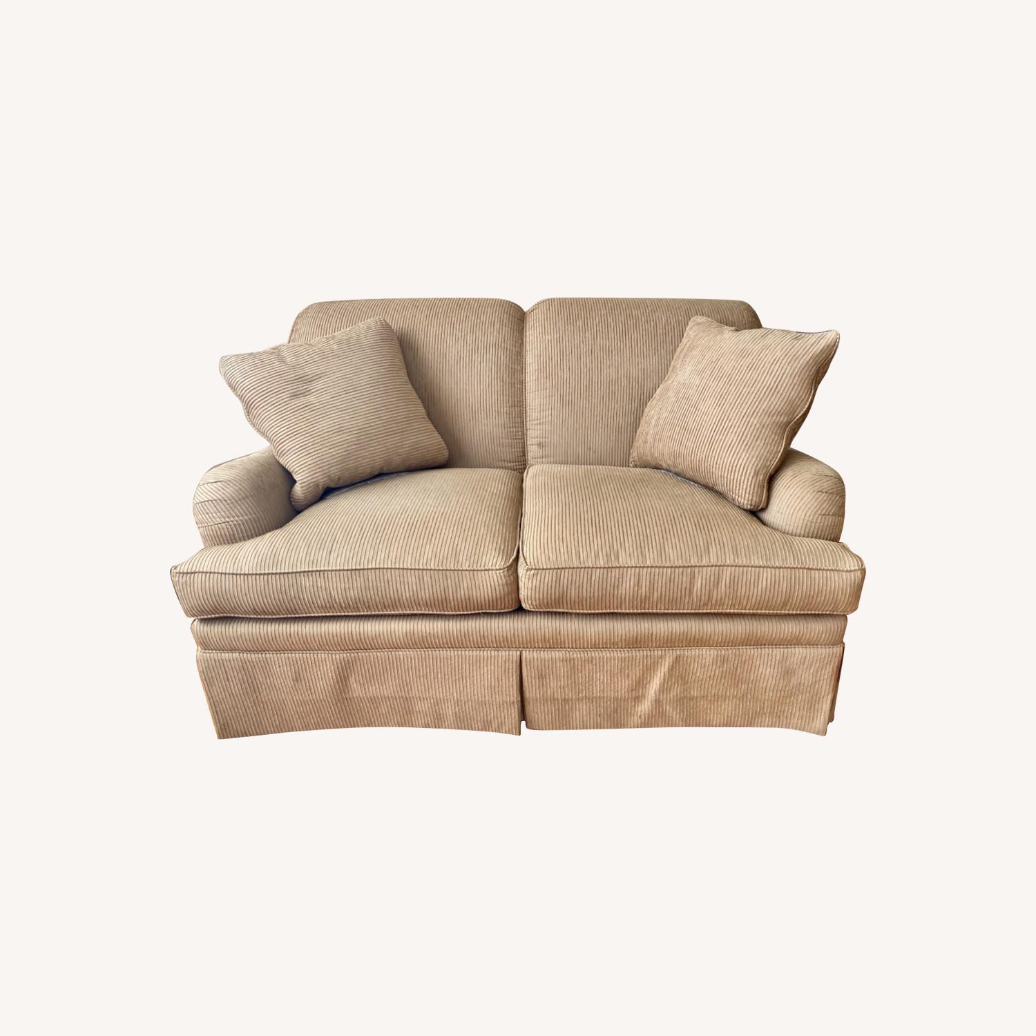 Custom Tan Loveseat AptDeco