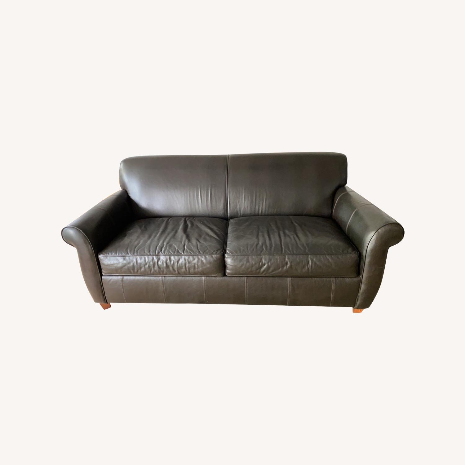 Bloomingdales Leather Sleeper Sofa - image-0