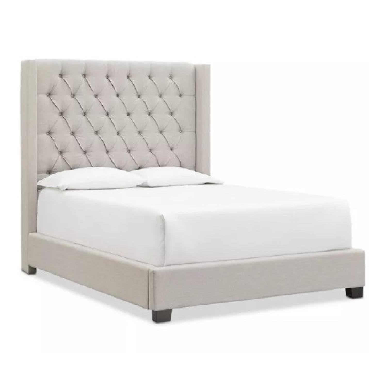 Monroe Queen Sized Winged, Tufted Bed Frame - image-5